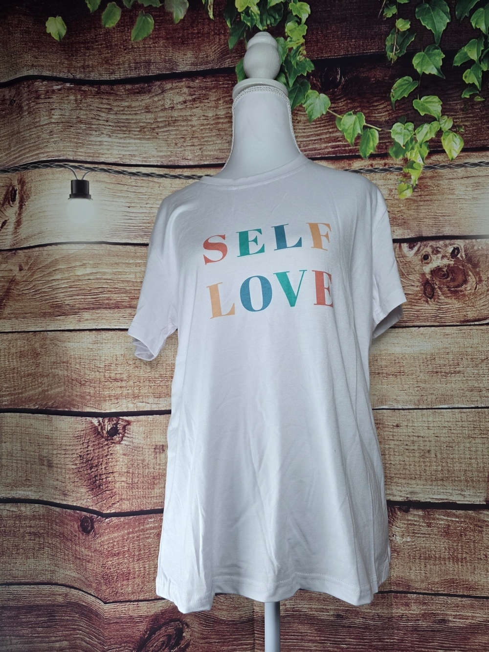 NWOT Self Love White Graphic Tee - Women's Casual Top